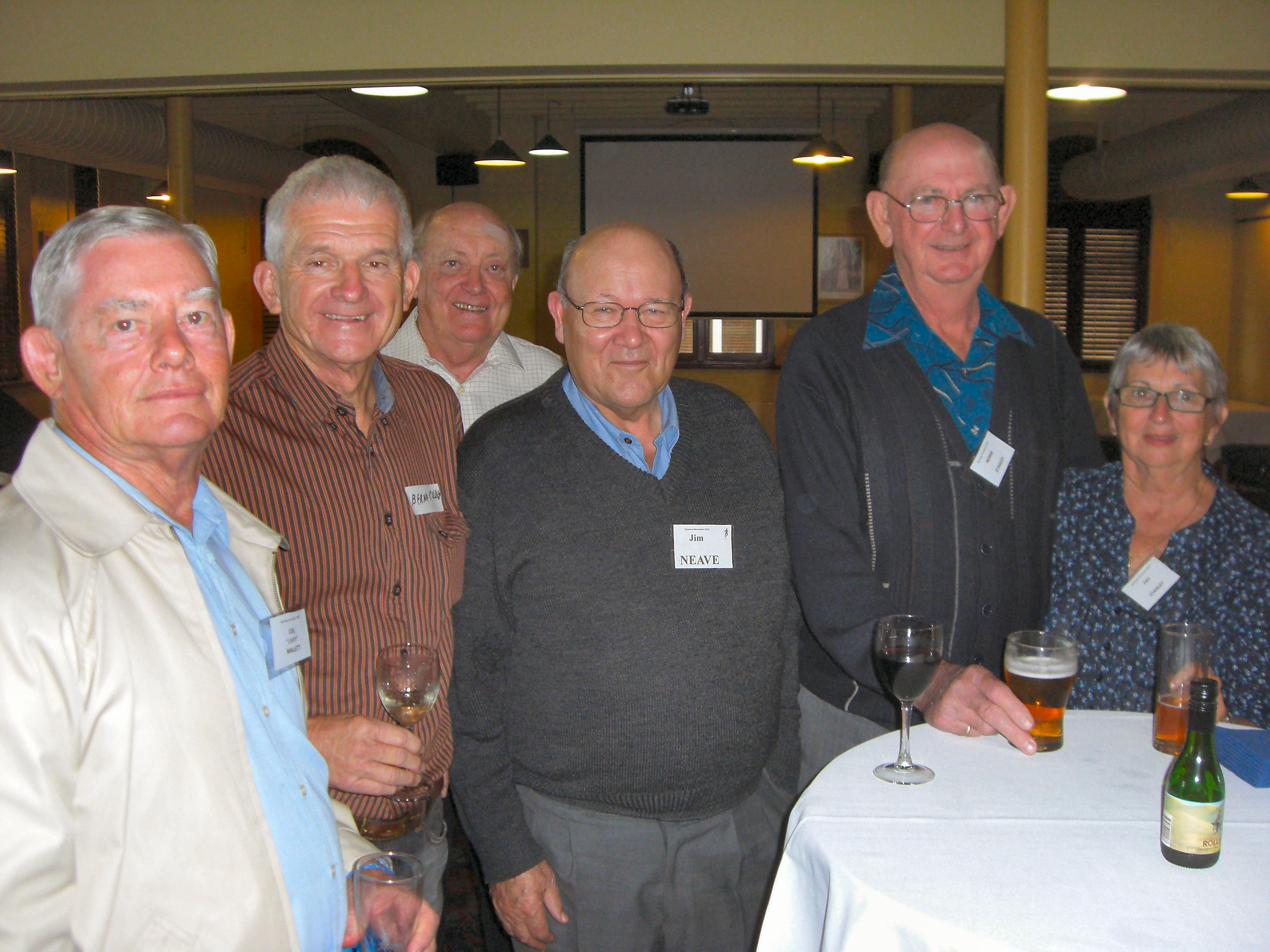 Col Limpy Mallett, Bernie Culley, Martin Lunn, Jim Neave, Norm and Fay Stanley