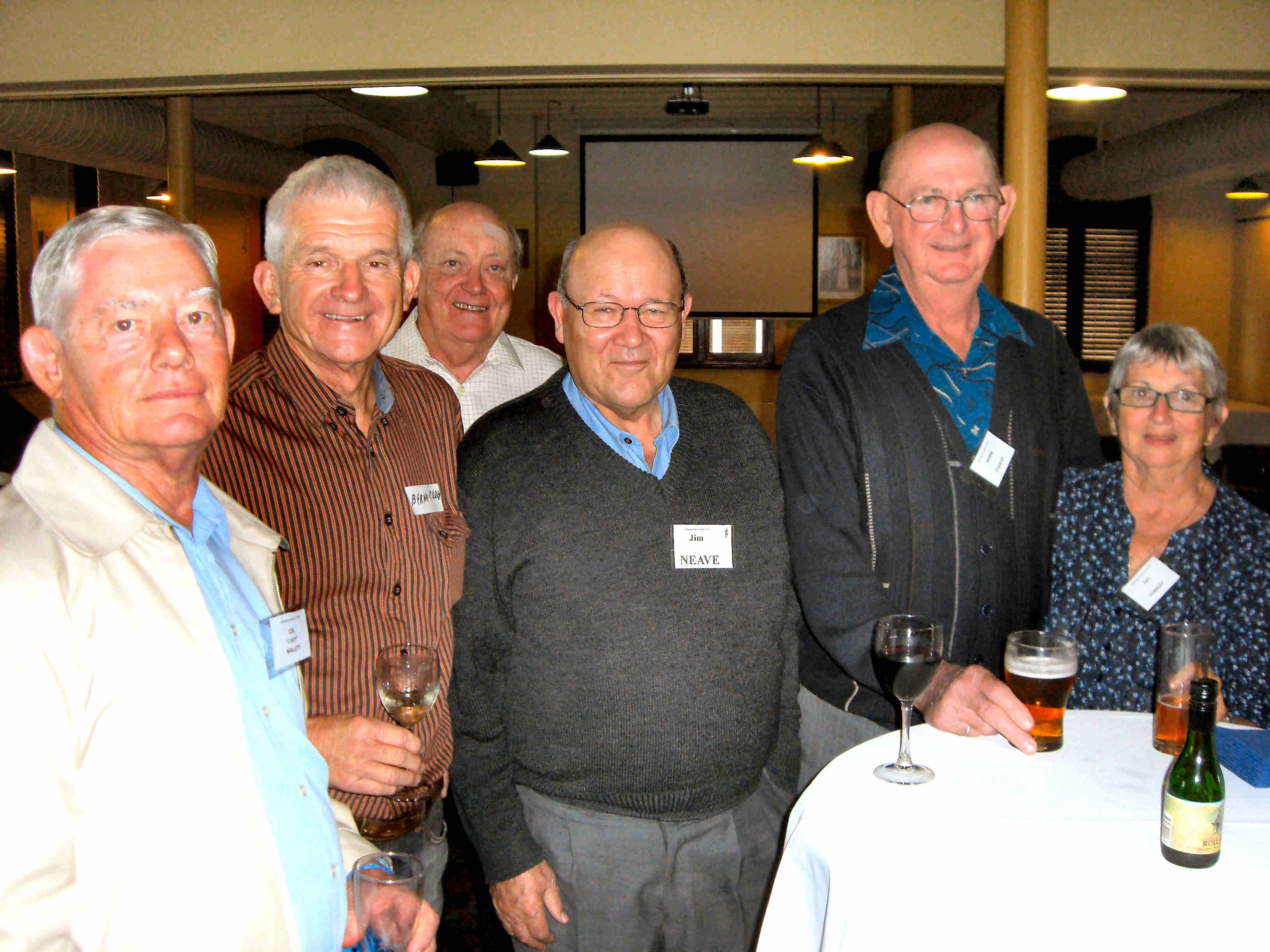 Col “Limpy” Mallett, Bernie Culley, Martin Lunn, Jim Neave, Norm and Fay Stanley